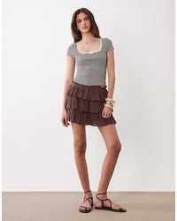 Miss Selfridge - Tiered Mini Skirt - Lyst