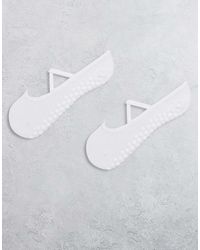 4505 - Pack De 2 Pares De Calcetines Blancos Antideslizantes Para Pilates Con Tiras Elásticas De - Lyst