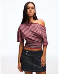 Bershka - – kurzärmliges, asymmetrisches t-shirt - Lyst