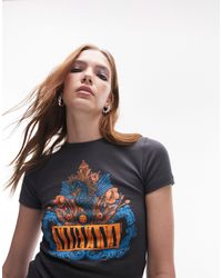 TOPSHOP - Graphic Licence Nirvana Seahorse Baby Tee - Lyst