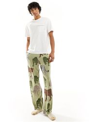 Chelsea Peers - Pyjama t-shirt et pantalon à imprimé léopard - kaki - Lyst