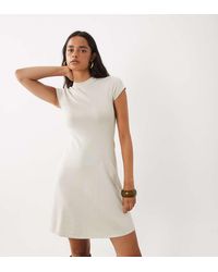 Kaiia - Exclusive Knitted Cap Sleeve Mini Skater Dress - Lyst