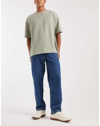 ASOS - Vaqueros De Corte Recto Con Lavado Azul Medio De Circular Design Collection - Lyst