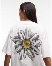 AllSaints - Petal Etta Short Sleeve Graphic Logo T-shirt With Back Print - Lyst