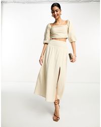 Pretty Lavish - Ruched Maxi Skirt Co-ord - Lyst