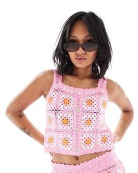 Only Petite - Crochet Cropped Top Co-ord - Lyst