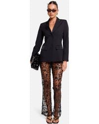 Public Desire - High Waist Sheer Sequin Embellished Flare Trousers - Lyst