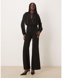 Mango - Ruched Detail Long Sleeve Jumpsuit - Lyst