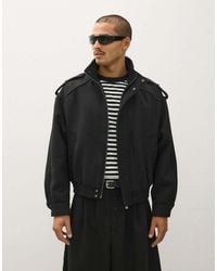 Bershka - Felt-effect Jacket With Tabs - Lyst