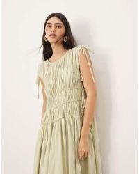 ARRANGE - – ausgestelltes midikleid aus baumwolle - Lyst
