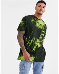 Liquor N Poker T-shirt Met Neon Tie-dye - Zwart