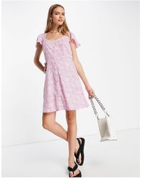 Vero Moda - Flutter Sleeve Mini Dress - Lyst