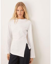 ASOS - Cinched Side Asymmetric Long Sleeve Top - Lyst