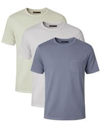 French Connection - 3 Pack Cotton Crew Neck Short Sleeve Chest Pocket T-Shirts - Lyst