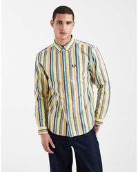 Fred Perry - – gestreiftes hemd mit logo - Lyst