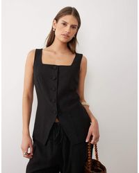 Miss Selfridge - Linen Look Waistcoat - Lyst