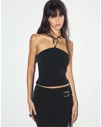 Pull&Bear - Top Allacciato Al Collo Con Fibbia - Lyst