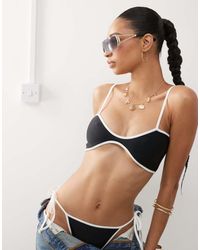 Collusion - Top Bikini Con Scollo Rotondo E Profili A Contrasto - Lyst