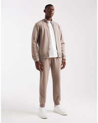 Emporio Armani - Chándal De Estar Por Casa Color Piedra Con Cremallera Y Logo Tuta De -Neutro - Lyst
