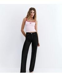 Pull&Bear - Straight Wide-leg Jeans - Lyst
