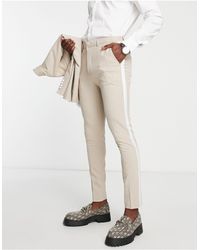 ASOS - Pantaloni da abito super skinny color pietra da smoking - Lyst