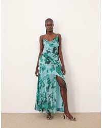 ARRANGE - Chiffon Cami Asymmetric Drape Maxi Dress - Lyst