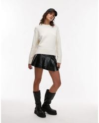Mango - Mini-jupe plissée imitation cuir - Lyst