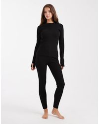 Threadbare - Ribbed Button Down Long Sleeve Loungewear Set - Lyst