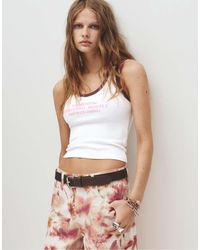 Pull&Bear - Rib Text Tank Top - Lyst