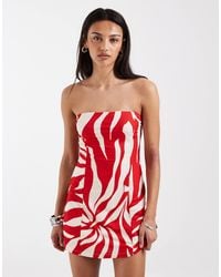 ONLY - Robe bandeau courte à imprimé fleuri - Lyst
