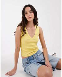 ASOS - Ribbed V Neck Vest - Lyst