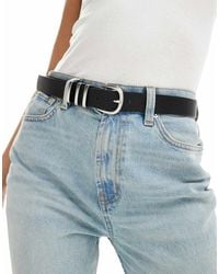 Pieces - Silver Buckle Belt - Lyst
