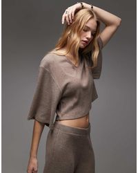 ASOS - Supersoft Brushed Rib V Neck Waterfall Jumper - Lyst