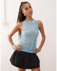 Motel - Dudley Sequin Vest Top - Lyst