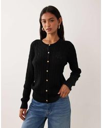 Ralph Lauren - Icon Logo Cotton Cable Knit Cardigan - Lyst