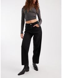 ASOS - Ankle Grazer Barrel Leg Jeans With Cinched Waist - Lyst