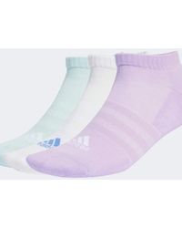 adidas Originals - Pack De 3 Pares De Calcetines Bajos De Color Blanco, Ciruela Empolvado Y Menta Cushioned De -Morado - Lyst