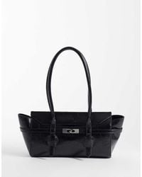 ASOS - Lock Detail Belted Shoulder Tote Bag - Lyst