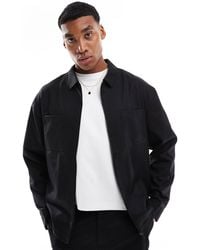 ASOS - Veste camionneur d'ensemble ajustée et élégante en sergé - Lyst
