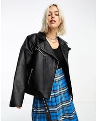Collusion - Ultimate Faux Leather Oversized Biker Jacket - Lyst