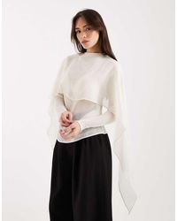 ASOS - Chiffon Scarf Detail Sheer Blouse - Lyst