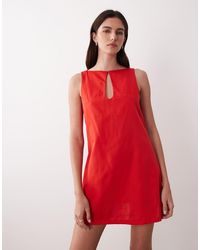 ASOS - Slash Neck Keyhole Mini Sundress - Lyst