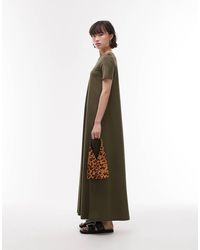 ARKET - – kurzärmliges maxi-säulenkleid aus reiner baumwolle - Lyst