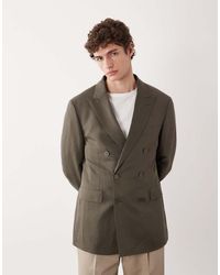 Mango - Amalfic Linen Blend Double Breasted Tailored Blazer - Lyst