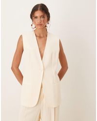 Mango - Long Line V-neck Light Weight Waistcoat Co-ord - Lyst