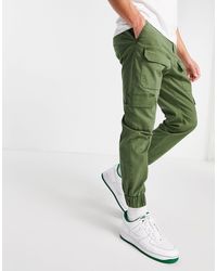 ASOS Tapered Trousers With Multi Pockets - Green