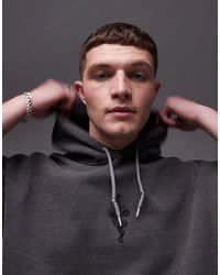 TOPMAN - Oversized Fit Hoodie With dagger Tattoo Embroidery - Lyst