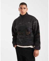 Levi's - Sudadera Con Media Cremallera Y Estampado De Caballos Corriendo De Sherpa Idyllwild De - Lyst