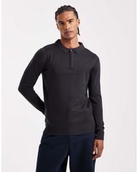 Brave Soul - Knitted Ribbed Quarter Zip Jumper - Lyst