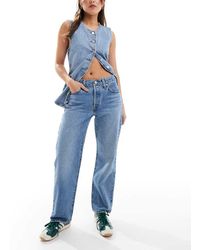 Levi's - Vaqueros Capri Azul Lavado De Corte Recto 501 De - Lyst
